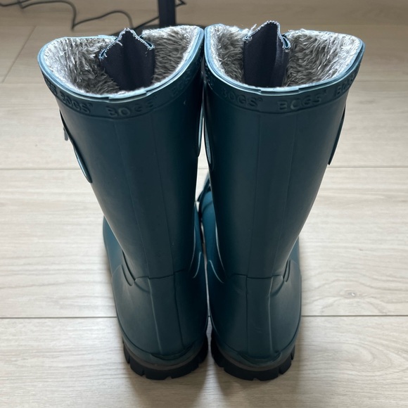 BOGS Amanda Rain Boots With Plush Lining Waterproof Women 9 LaceUp Turquoise - Picture 5 of 13